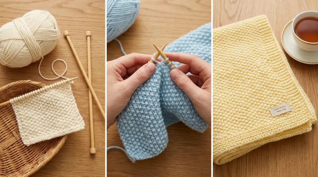 Moss Stitch Baby Blanket Crochet Pattern
