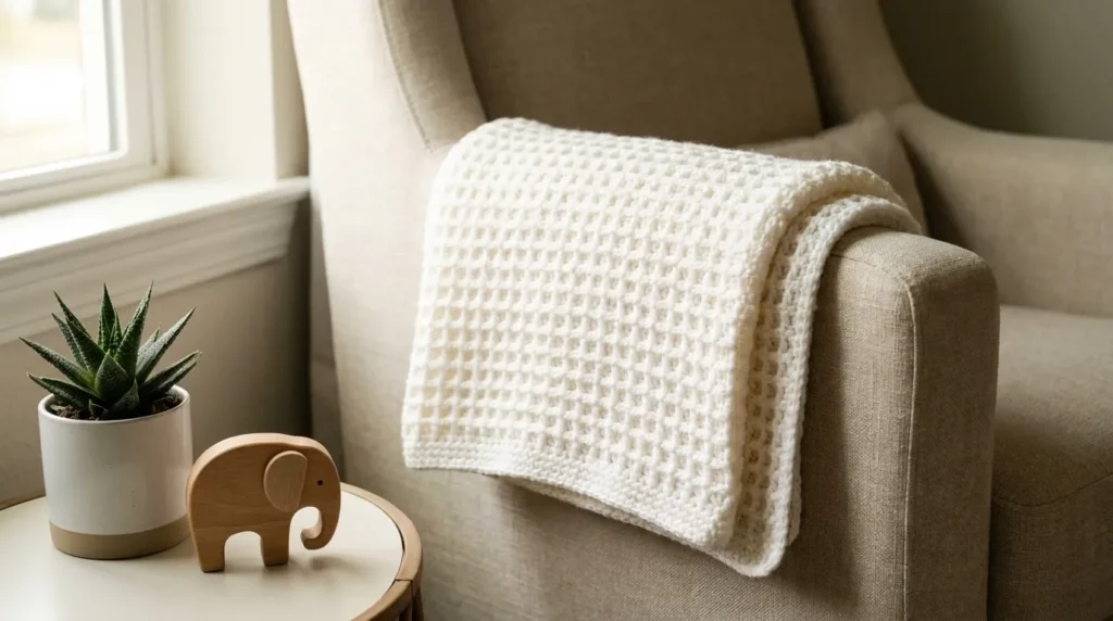 Waffle Stitch Baby Blanket Crochet Pattern