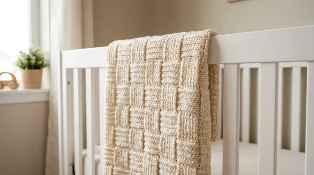 Basketweave Baby Blanket Crochet Pattern