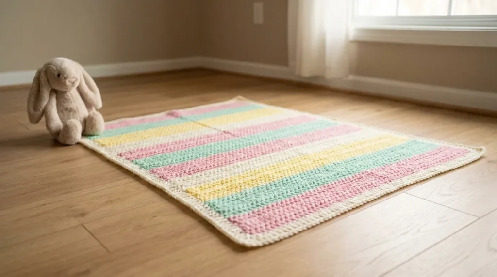 Striped Baby Blanket Crochet Pattern