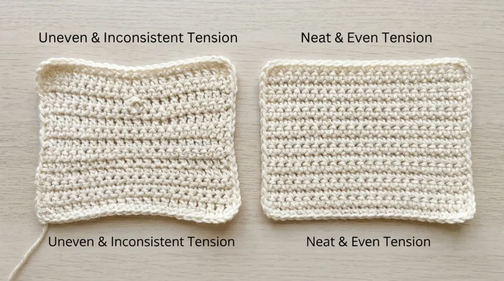 common crochet mistakes uneven edges and tight tension